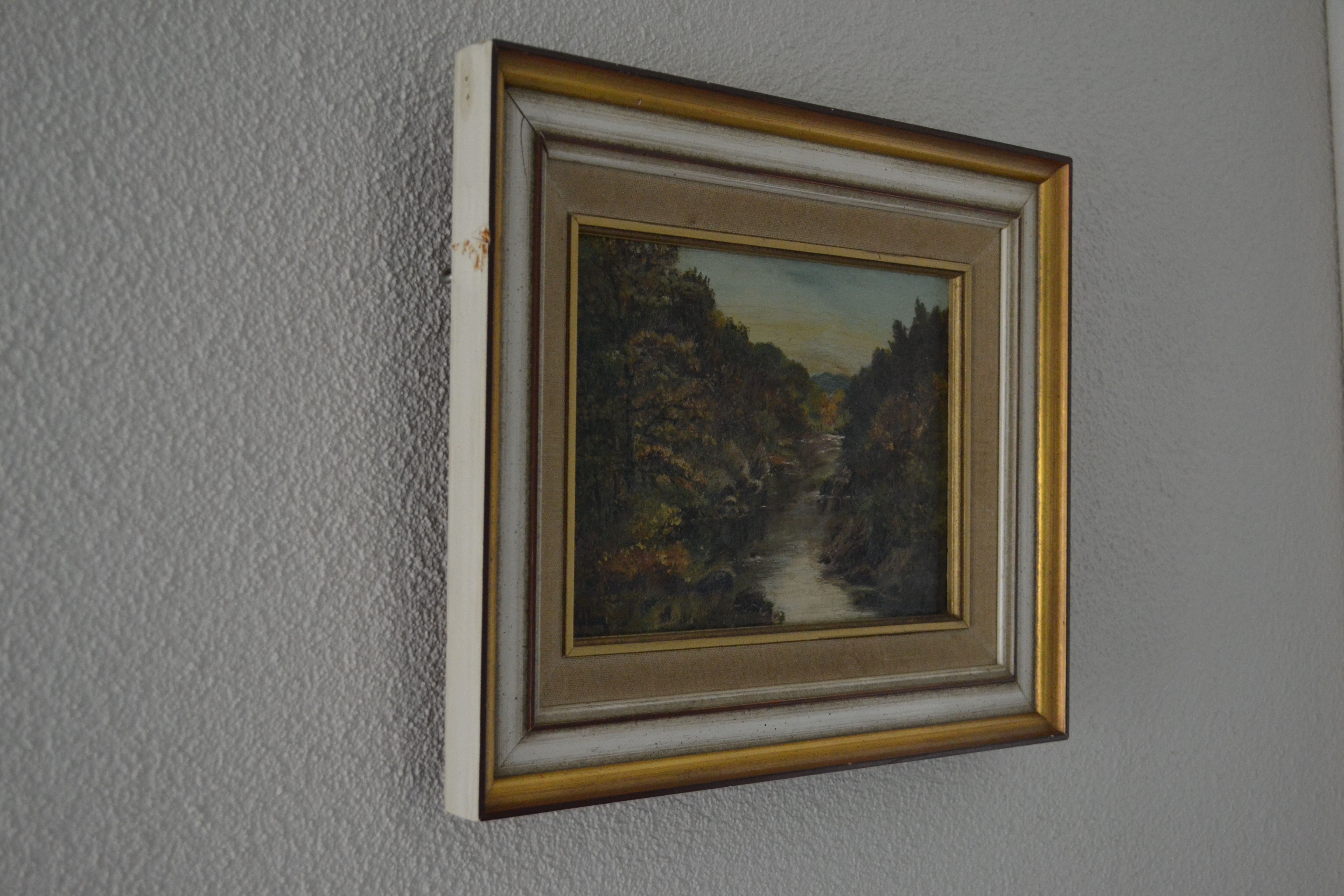 Niet of onleesbaar gesigneerd - Boslandschap met beekje - Olieverf op doek. kopen? Bied vanaf 1!