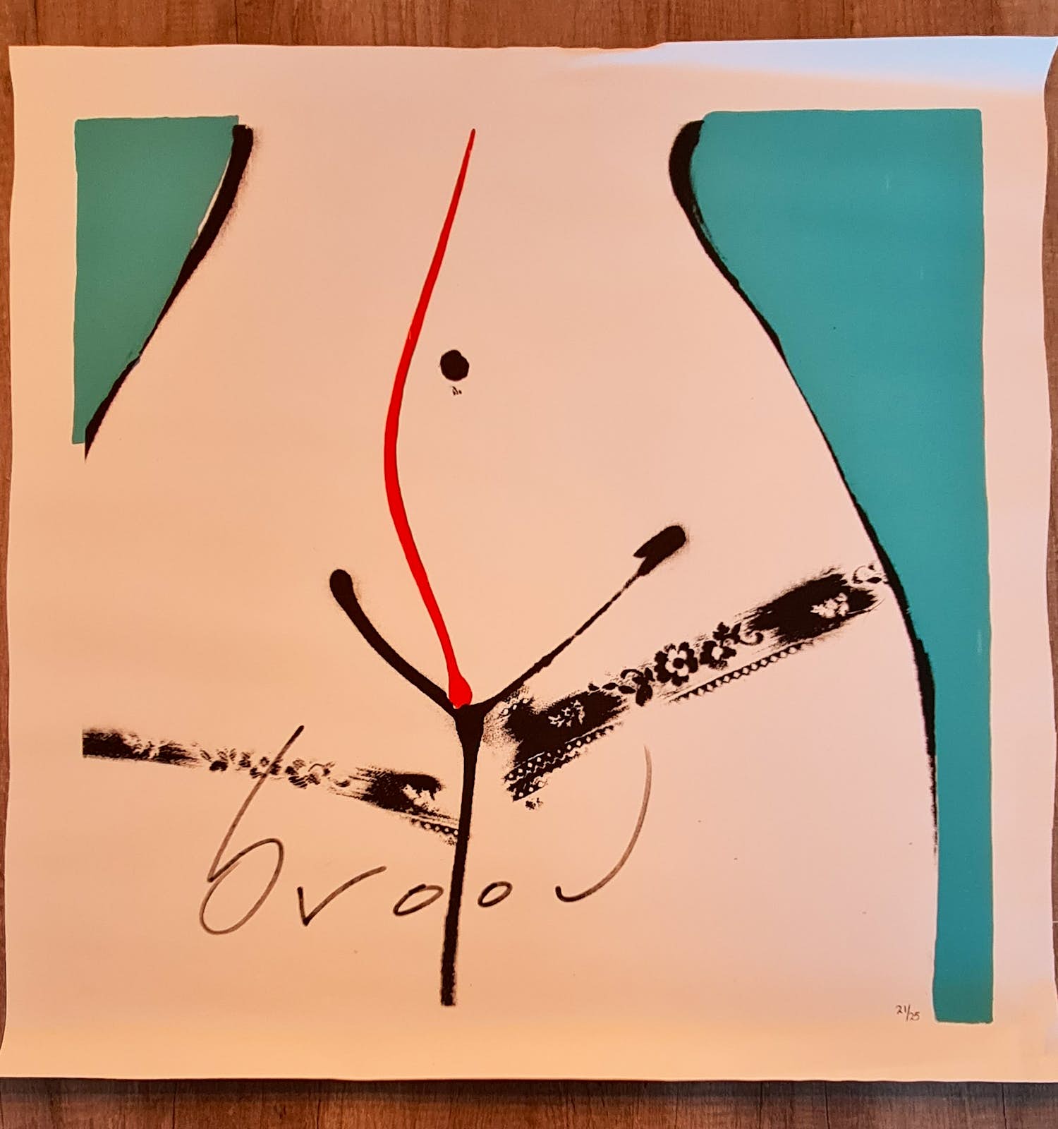 Herman Brood - Hips - mint op katoen - gesigneerd - 25 ex. kopen? Bied vanaf 200!