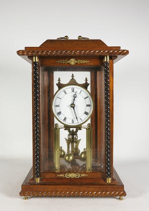 Niet of onleesbaar gesigneerd - Klok, Pendule in houten kast met glazen ruitjes kopen? Bied vanaf 1!