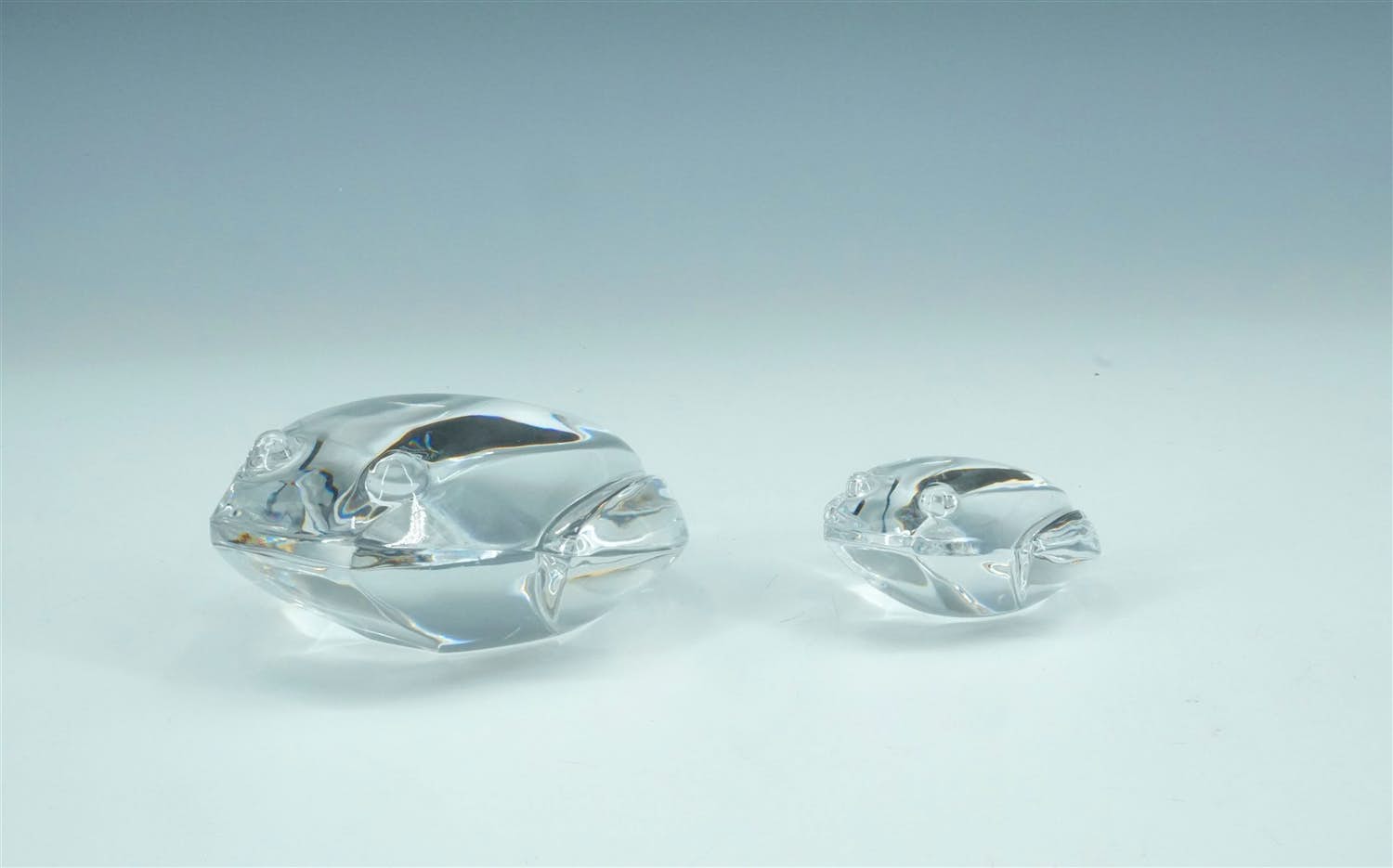 Val-Saint-Lambert - Kristallen press papier - 2 stuks: grote kikker & boomkikker kopen? Bied vanaf 80!