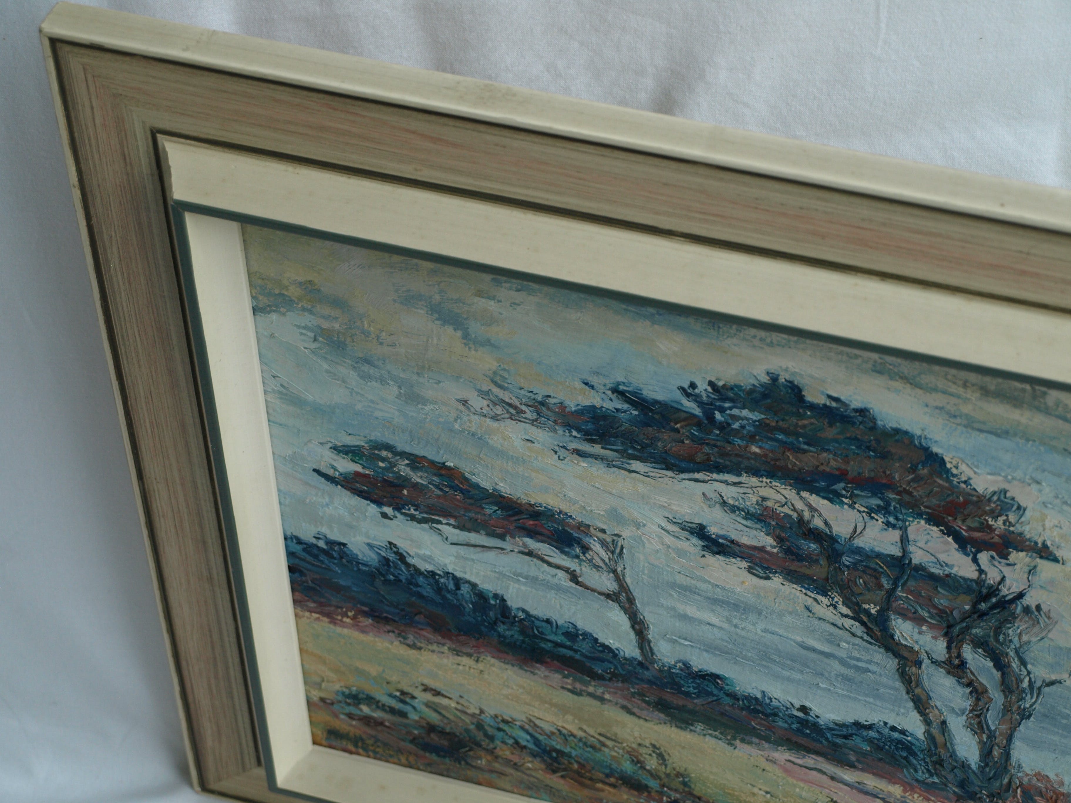 Niet of onleesbaar gesigneerd - Olieverf op paneel , Aan de kust – gesigneerd & ingelijst – 1972 kopen? Bied vanaf 1!