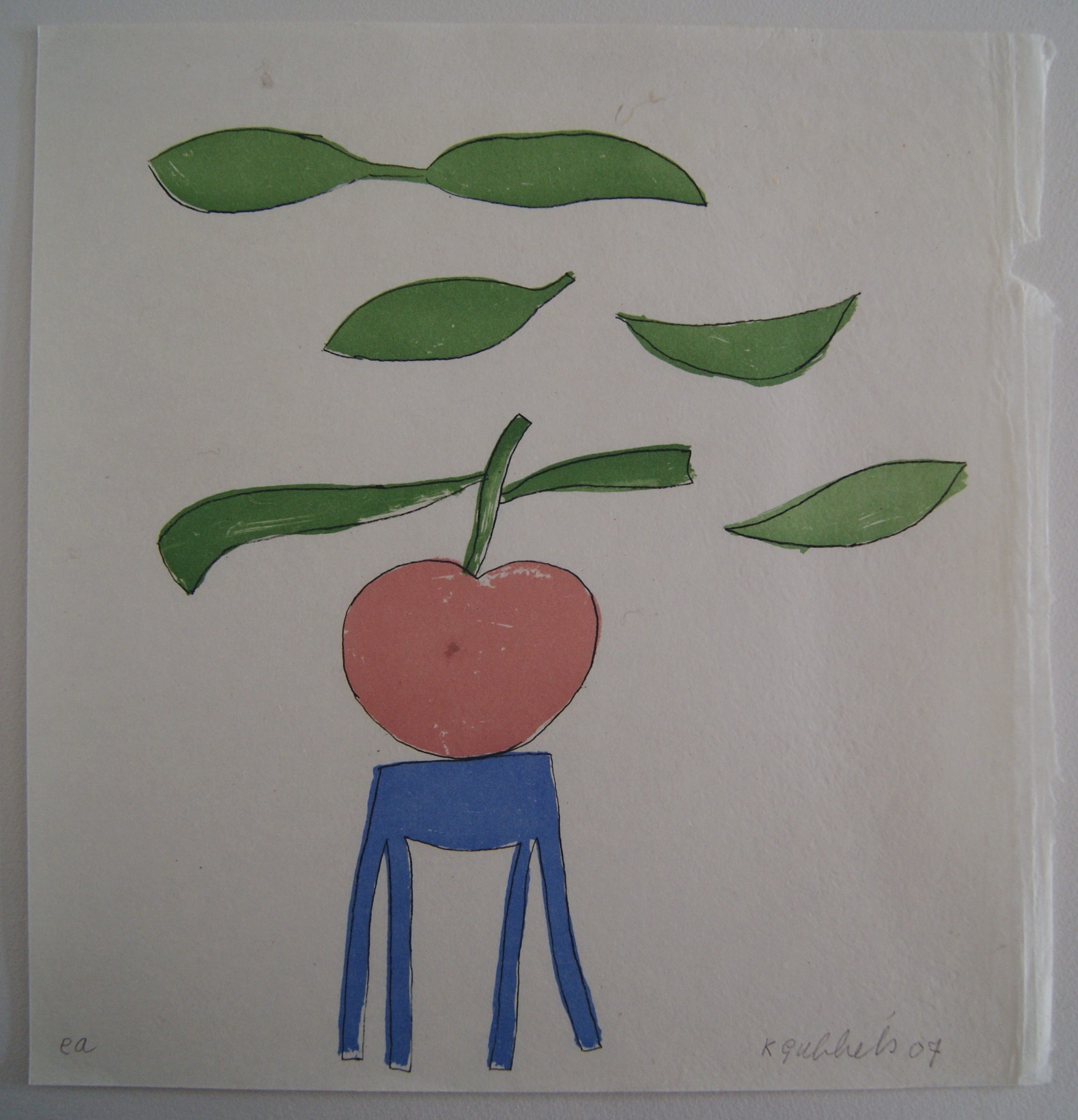 Klaas Gubbels - litho op handgeschept papier 'De tafel' - 2007 kopen? Bied vanaf 145!