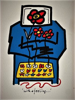 Peter Louman - gesigneerde handgekleurde Linosnede - With a Feeling - nr. 29 van oplage 30. kopen? Bied vanaf 10!