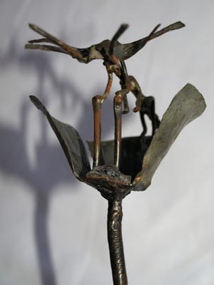 Niet of onleesbaar gesigneerd - Beeld van koper, "Libelle op klaproos" kopen? Bied vanaf 1!