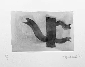 Klaas Gubbels - ets met aquarel ingekleurd - ‘Alles-kan’ - 2013 kopen? Bied vanaf 245!