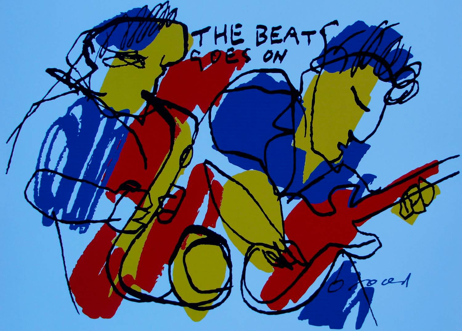 Herman Brood - Zeefdruk op linnen: The beat goes on kopen? Bied vanaf 99!