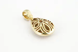 62- Elegante geel-gouden 14 karaats "druppel" hanger - met ca. 0.60ct diamant kopen? Bied vanaf 320!