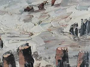 Niet of onleesbaar gesigneerd - Prachtig zicht op de golfbreker van Knokke kopen? Bied vanaf 1!