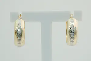 76 - Een paar stijlvolle 14krt bicolor-gouden dames oorclips kopen? Bied vanaf 160!