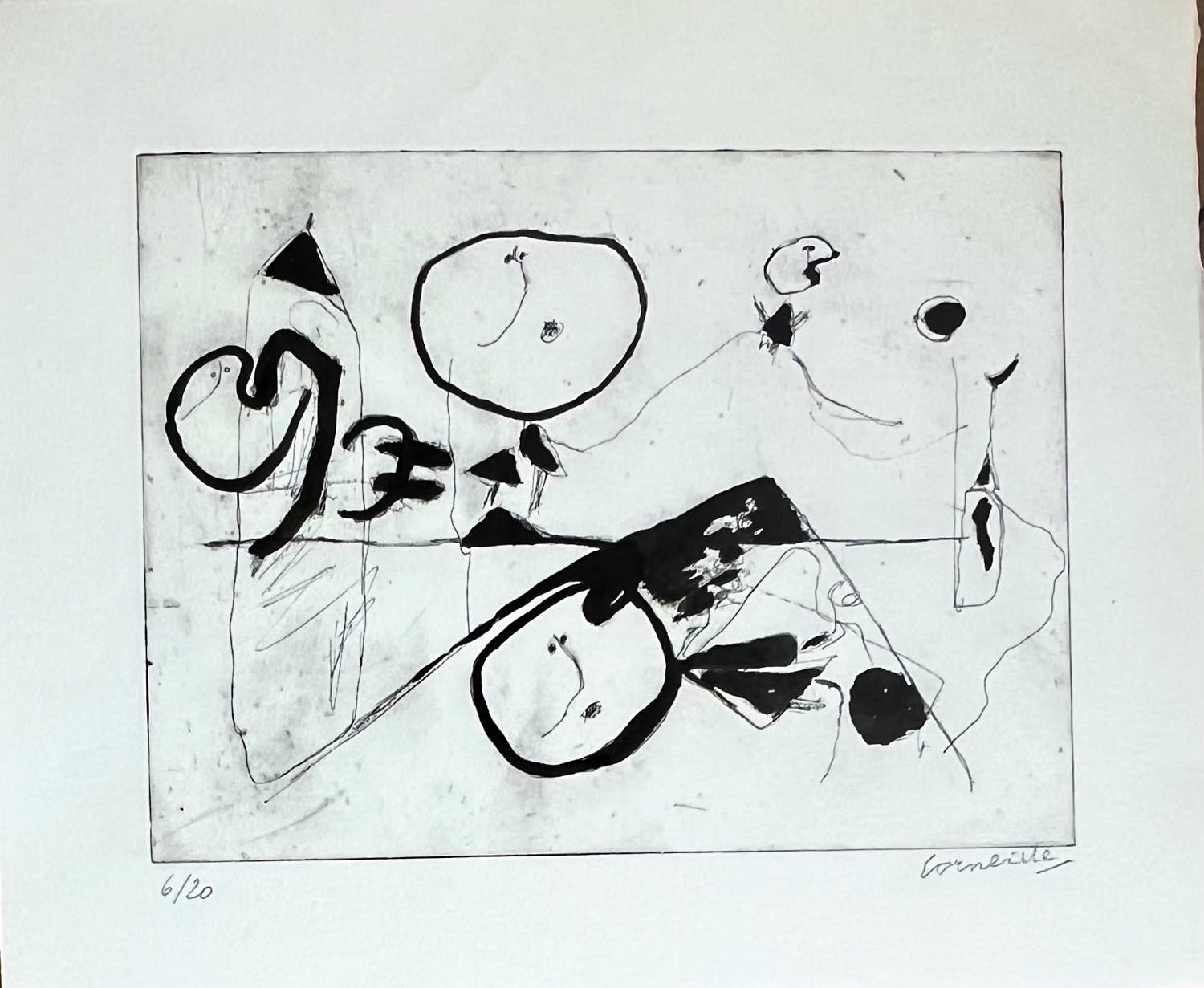 Corneille - La montagne est vaincue / De berg is overwonnen, Cobra, 1950/2004 verkocht voor € 200!