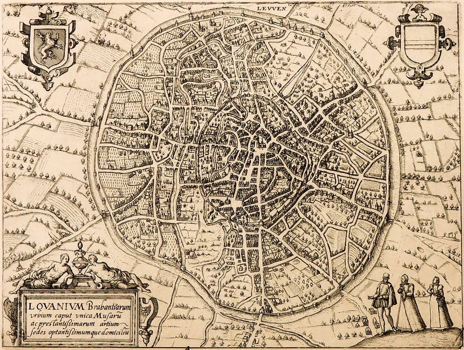 Ludovico Guicciardini - Gravure, Lovanium Brabantiarum verkocht voor € 35!