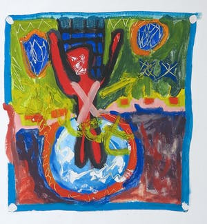 Iris Schuurman - Acryl op papier, Zonder titel kopen? Bied vanaf 35!