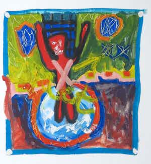 Iris Schuurman - Acryl op papier, Zonder titel verkocht voor € 35!