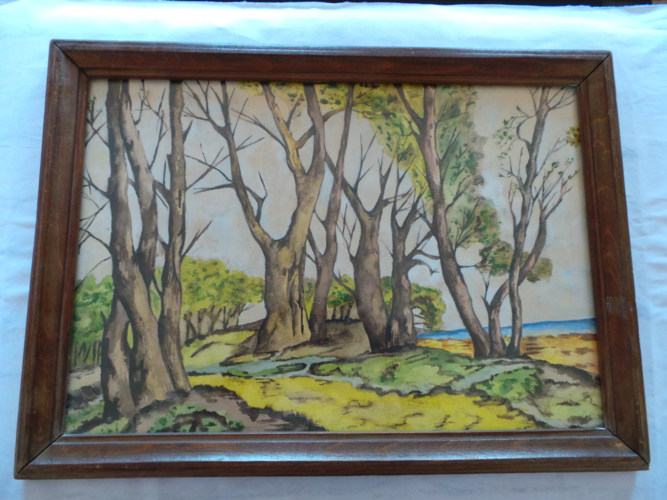 Niet of onleesbaar gesigneerd - Bosgezicht 20 eeuw kopen? Bied vanaf 1!