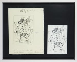 Kees Salentijn - Ontwerp in potlood voor een uitnodiging van Galerie De Sluis - Ingelijst kopen? Bied vanaf 1!