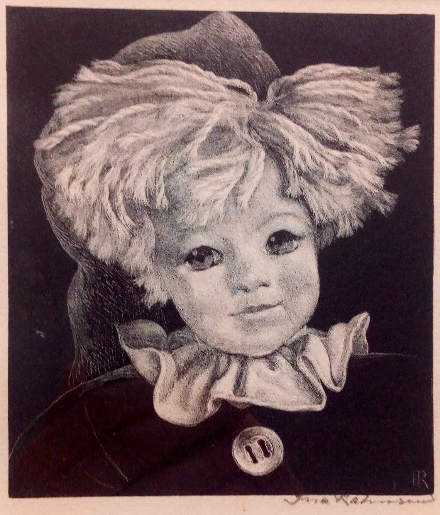 Ina Rahusen - Litho - Portret van een pop - Handgesigneerd kopen? Bied vanaf 40!