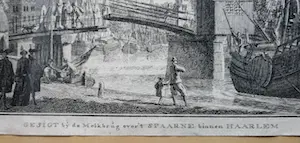 Johannes Swertner - Gesigt bij de Melkbrug over 't Spaarne binnen Haarlem. kopen? Bied vanaf 190!