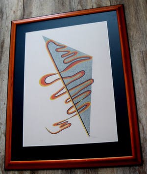 Cesar Domela - ingelijste litho: geometrische compositie kopen? Bied vanaf 150!