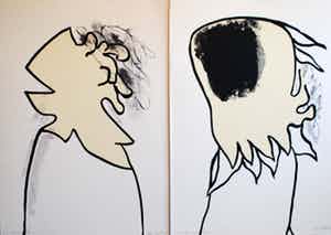 Lei Molin - Tweeluik 'Canto General I en II' - zeefdrukken - 1989 verkocht voor € 175!