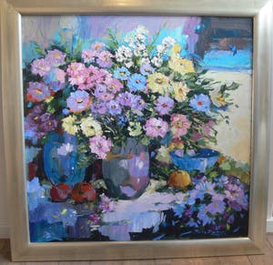 Ricky Damen-Vereijken - Stilleven met blauwe kom kopen? Bied vanaf 450!