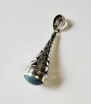 Nieuwe zilveren Byzantijnse Bungel hanger, met Turquoise kopen? Bied vanaf 65!