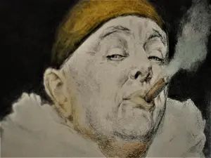 Niet of onleesbaar gesigneerd - Fraaie laat 19e eeuw Franse? Art Nouveau Ets "2 pierrots" gesign. kopen? Bied vanaf 1!