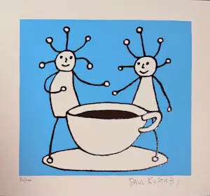 Paul Indrek Kostabi - “Sprkl coffee”. Handgesigneerd. Nr. 84/100. kopen? Bied vanaf 49!
