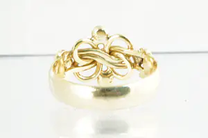 28 - Bijzondere 14 Krt geelgouden unisex  gevlochten ring - gekeurd kopen? Bied vanaf 150!