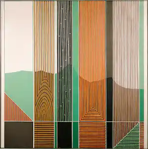 Piet Franz - Olieverf op doek, Verticale structuur - Ingelijst (Groot) verkauft für € 120!