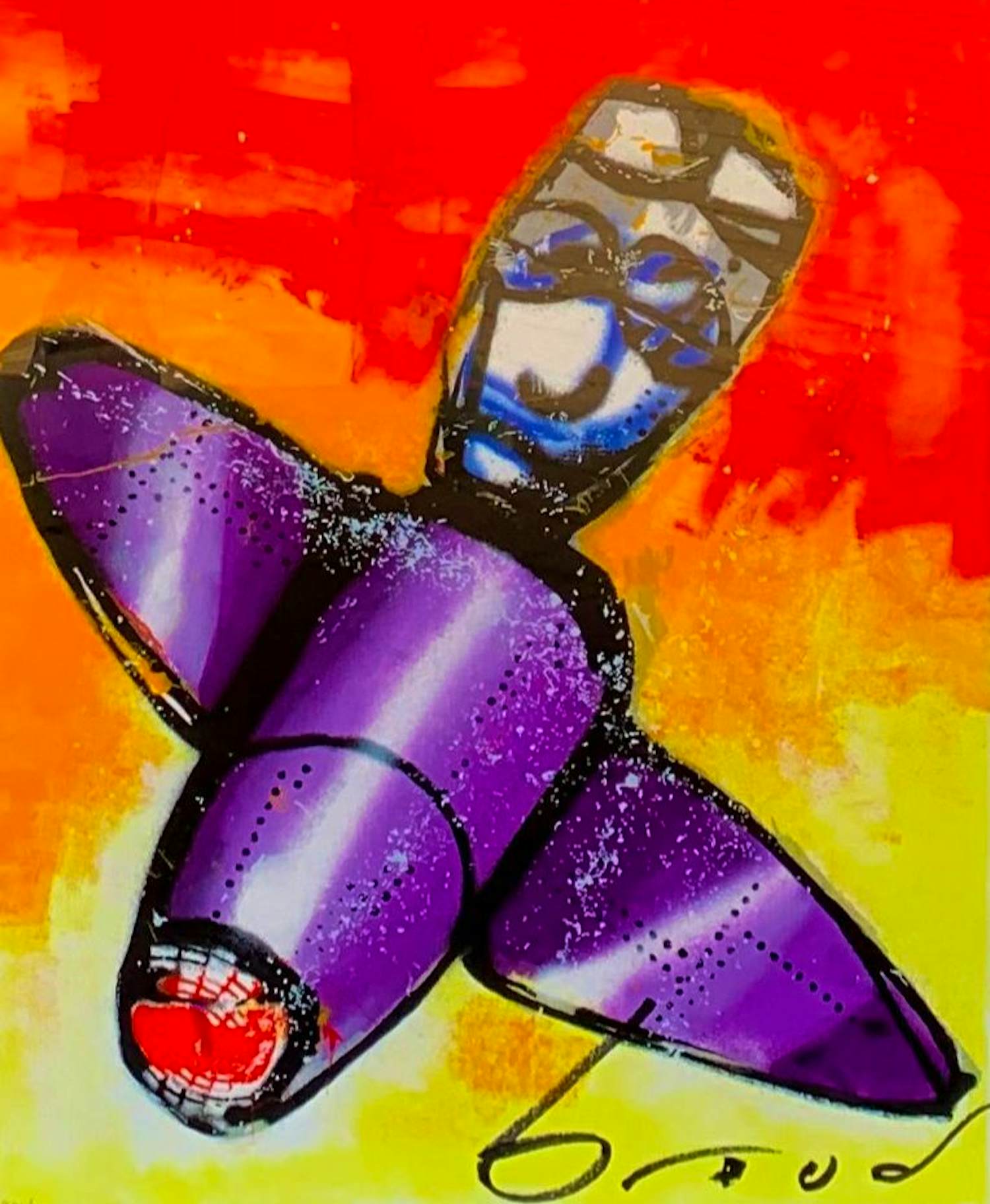 Herman Brood - Ingelijste zeefdruk: Vliegtuig kopen? Bied vanaf 350!