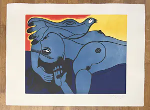 Corneille - Ets / Aquatint Vrouw en vogel, 1991 kopen? Bied vanaf 450!