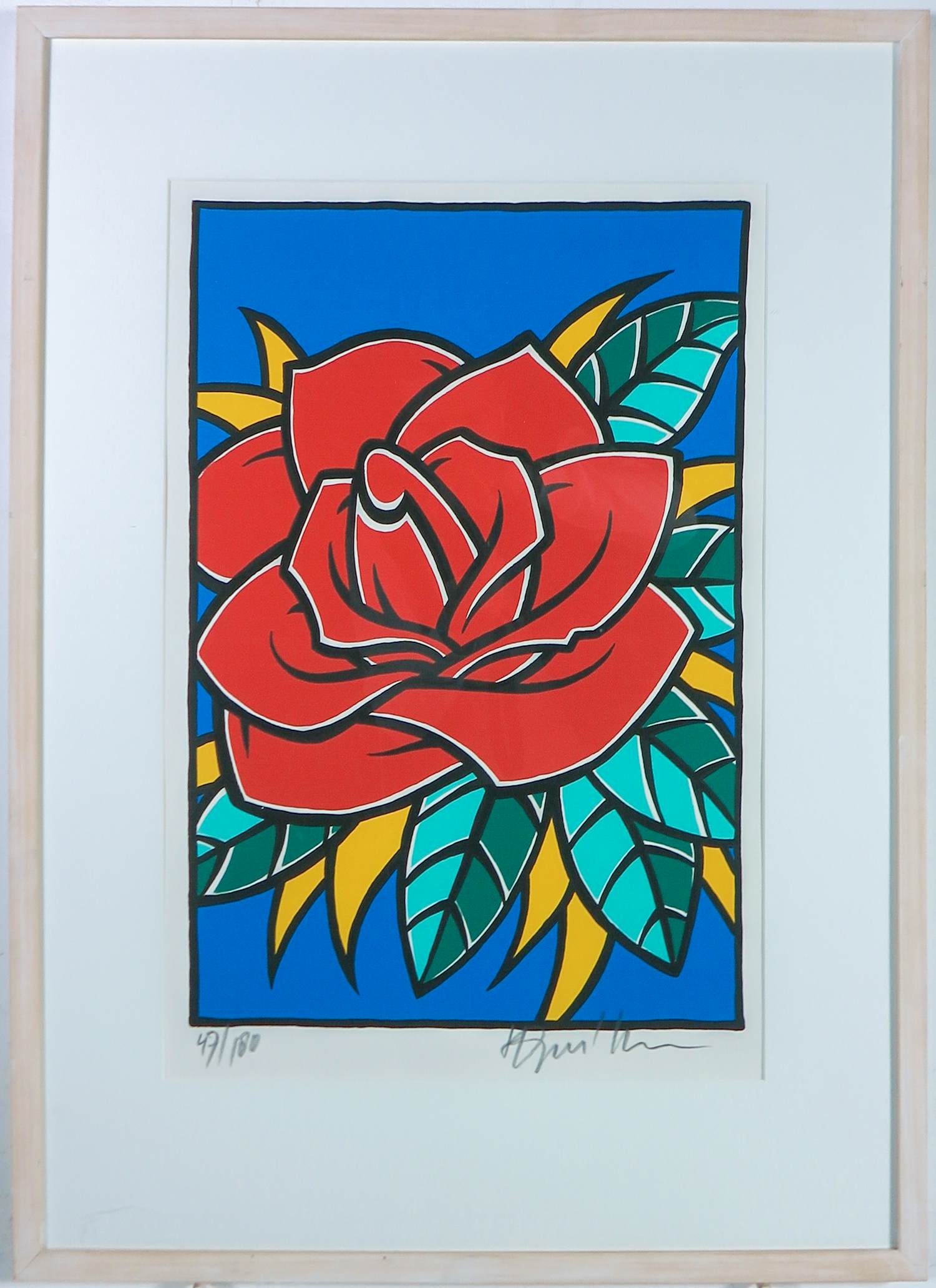 Henk Schiffmacher - Zeefdruk, Rode Roos - Ingelijst kopen? Bied vanaf 150!