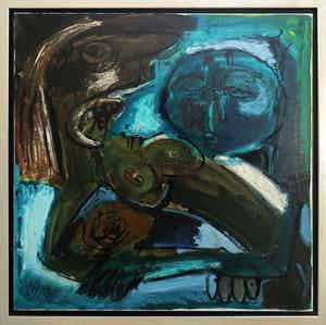 Martin van Wordragen - Olieverf op doek, De Verleiding - Ingelijst (Groot) verkocht voor € 600!