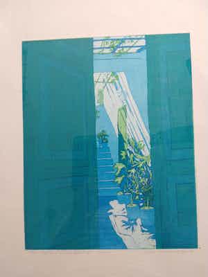 Lucie Meulendijks - Lucie Meulendijks, kleur-litho, een spaans binnen plaatsje'85 verkocht voor € 50!