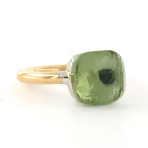 18k bicolour ring bezet met groene amethist - ringmaat  17.5(55) kaufen? Bieten Sie von 800!