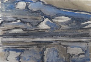 Paul Overhaus - Gouache op papier, Zwaar weer - Ingelijst kopen? Bied vanaf 50!