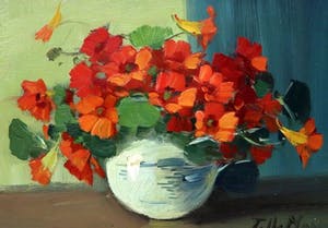 Tilly Moes - Bloemstilleven van oost-Indische kers kopen? Bied vanaf 75!