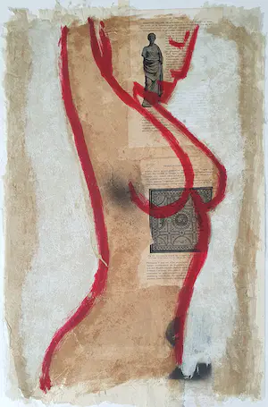 Casper Faassen - Handbewerkte zeefdruk/collage : 'Vrouw' kopen? Bied vanaf 165!