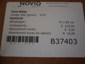 Titus Nolte - Zeefdruk, Titel ,"Groen". Ingelijst kopen? Bied vanaf 10!