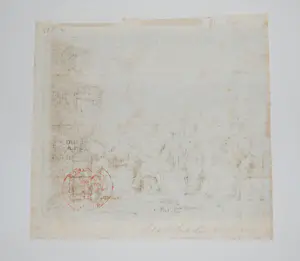 Christina Chalon - Huiselijk tafereel - Dubbel Leiden gemerkt R.P.K. en rood stempel. kopen? Bied vanaf 75!