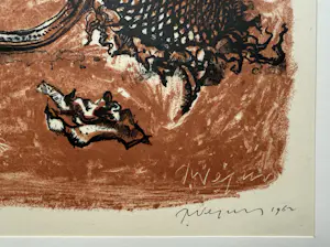 Toon Wegner - handgesigneerde kleurenlitho | 'Zonnebloem' | 1962 kopen? Bied vanaf 50!