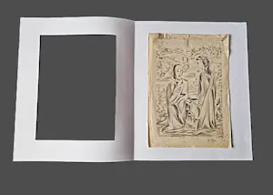 Douwe Jan van der Zweep - Kubistische jaren 30 tekening "jezus neemt afscheid van maria" gesigneerd kaufen? Bieten Sie von 54!