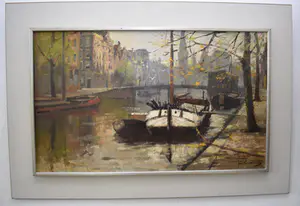 Jan Korthals - Amsterdams stadsgezicht kopen? Bied vanaf 2500!