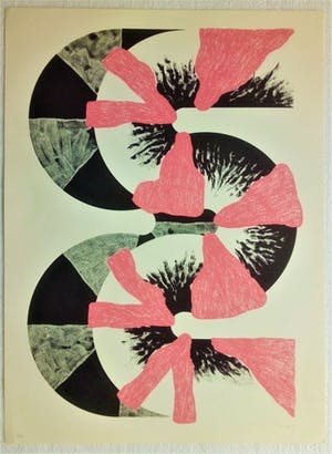 Kumi Sugai - Kleurenlitho - "S (Rose)" - Handgesigneerd en genummerd - 1990 kopen? Bied vanaf 200!