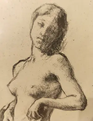 Jean-Francois Millet - Borstbeeld van een naakt jong meisje. Originele lithografie naar Jean-François Millet. kopen? Bied vanaf 89!