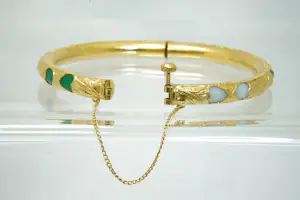 21 - Gedeeltelijk 20 karaats geelgouden armband met kunststof kern kopen? Bied vanaf 720!
