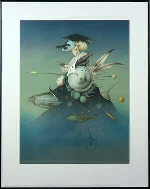 Hans Kanters - Litho, Easy rider - Ingelijst verkocht voor € 150!