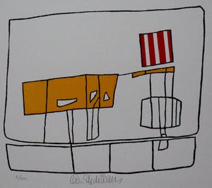 Cees Andriessen - linosnede: Bollewop - 1974 kopen? Bied vanaf 45!