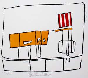 Cees Andriessen - linosnede: Bollewop - 1974 verkocht voor € 45!