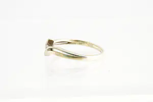 117 - Elegante 14 Krt bi-color gouden dames solitair ring met 0.05ct briljant kopen? Bied vanaf 90!